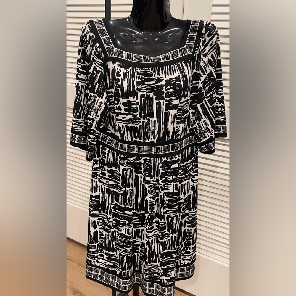Black and White Patterned Dress
